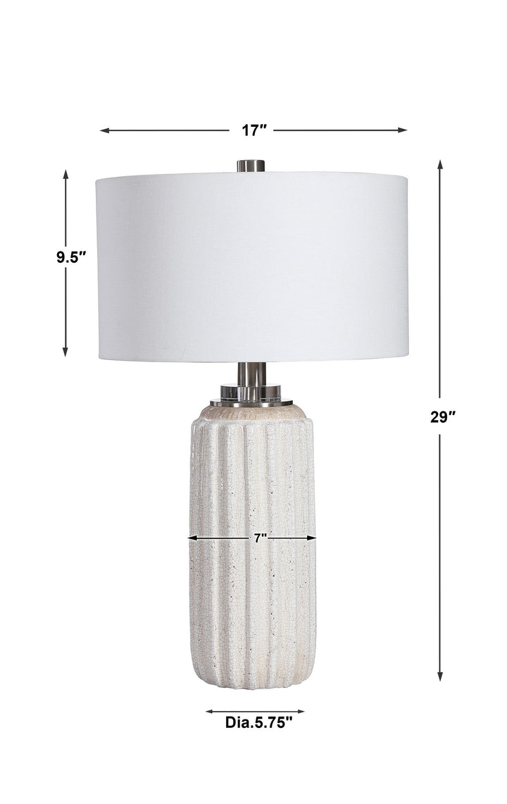 Uttermost Azariah White Crackle Table Lamp