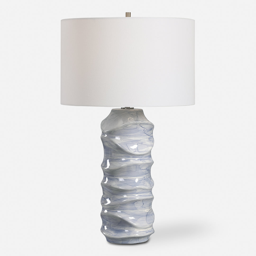 Uttermost Waves Blue & White Table Lamp