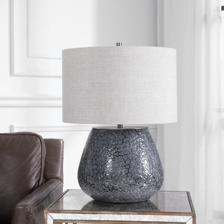 Uttermost Pebbles Metallic Gray Table Lamp