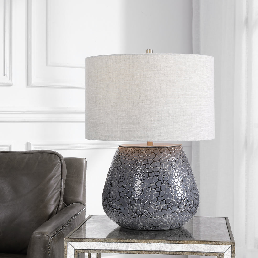 Uttermost Pebbles Metallic Gray Table Lamp