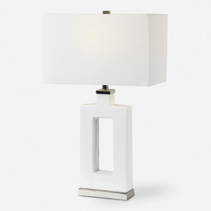 Uttermost Entry Modern White Table Lamp