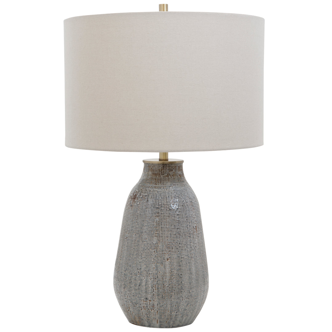 Uttermost Monacan Gray Textured Table Lamp