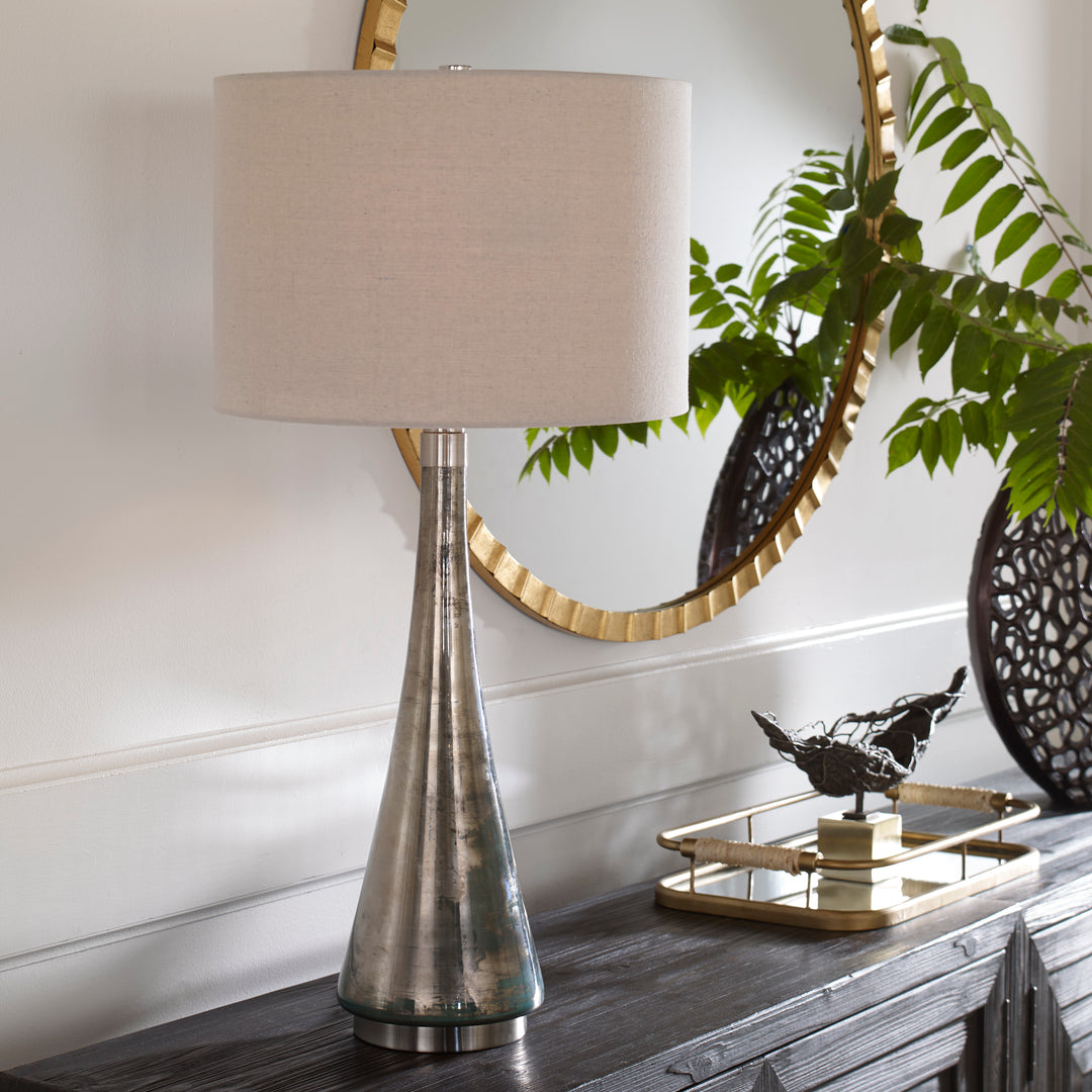 Uttermost Contour Metallic Glass Table Lamp