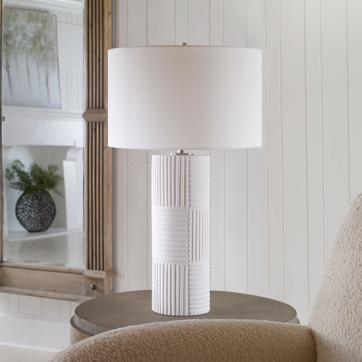 Uttermost Patchwork White Table Lamp