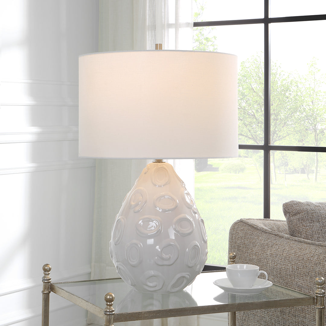 Uttermost Loop White Glaze Table Lamp