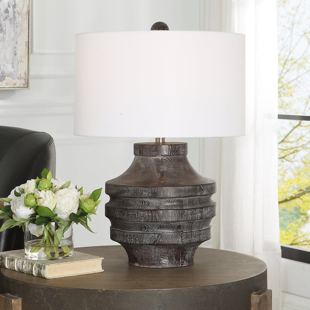 Uttermost Timber Carved Wood Table Lamp