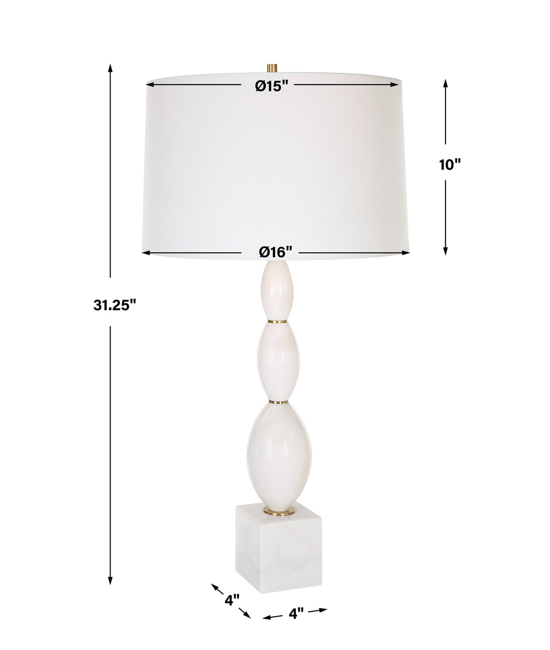 Uttermost Regalia White Marble Table Lamp