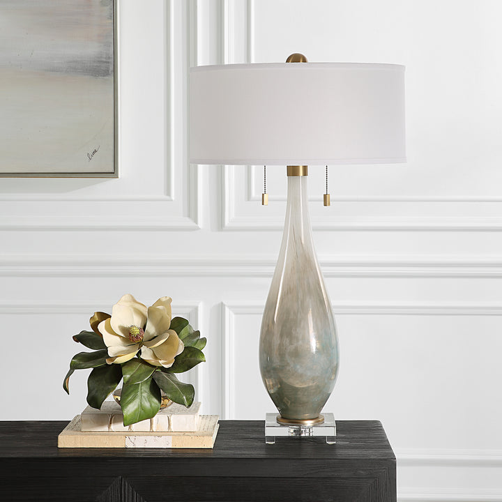 Uttermost Cardoni Bronze Glass Table Lamp