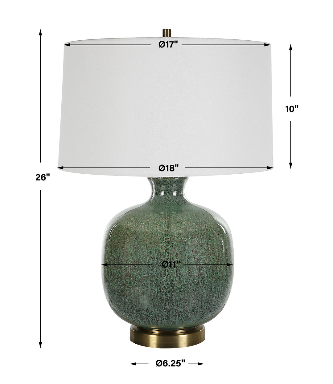 Uttermost Nataly Aged Green Table Lamp