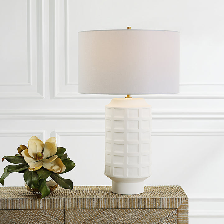 Uttermost Window Pane White Table Lamp