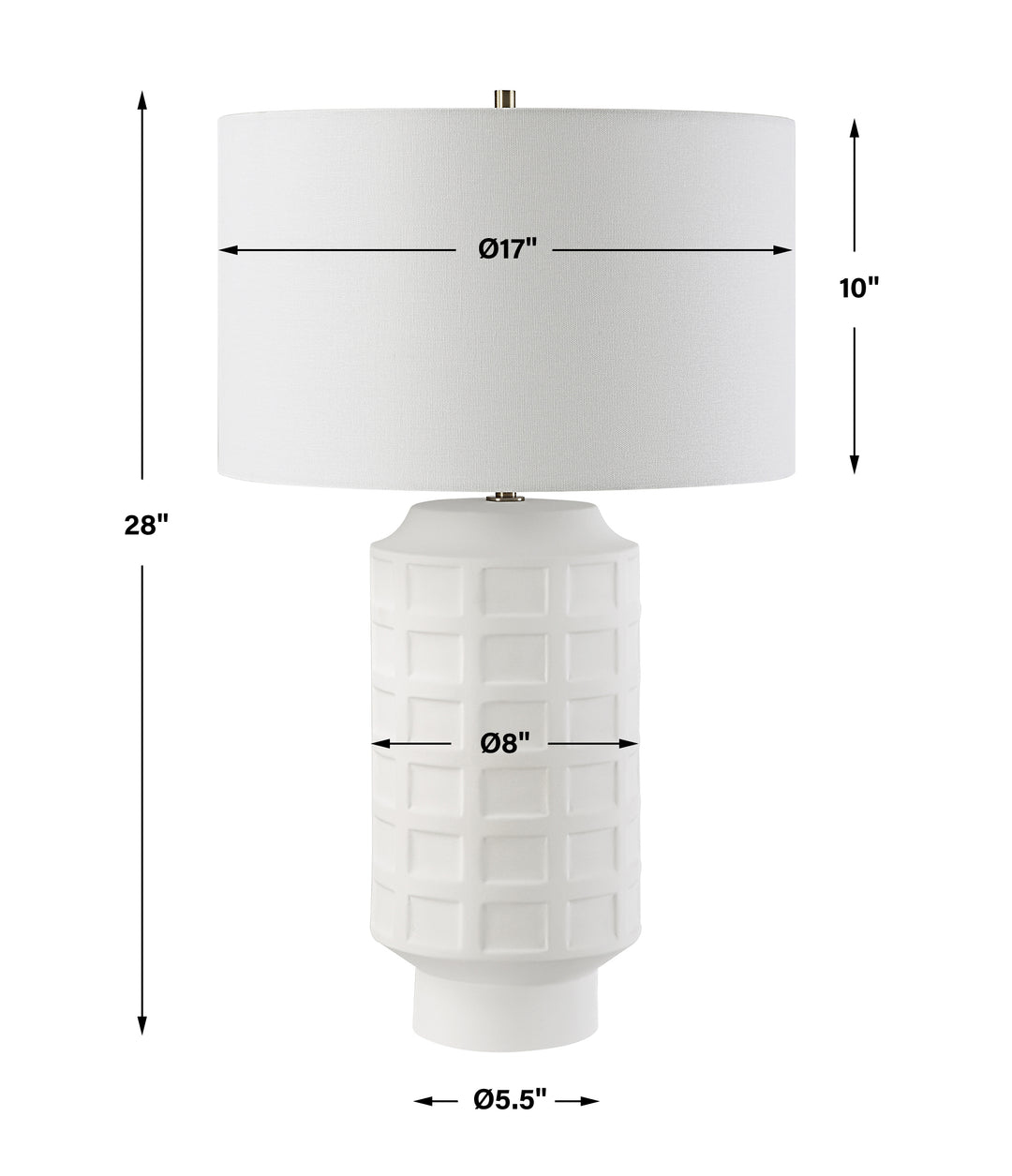 Uttermost Window Pane White Table Lamp