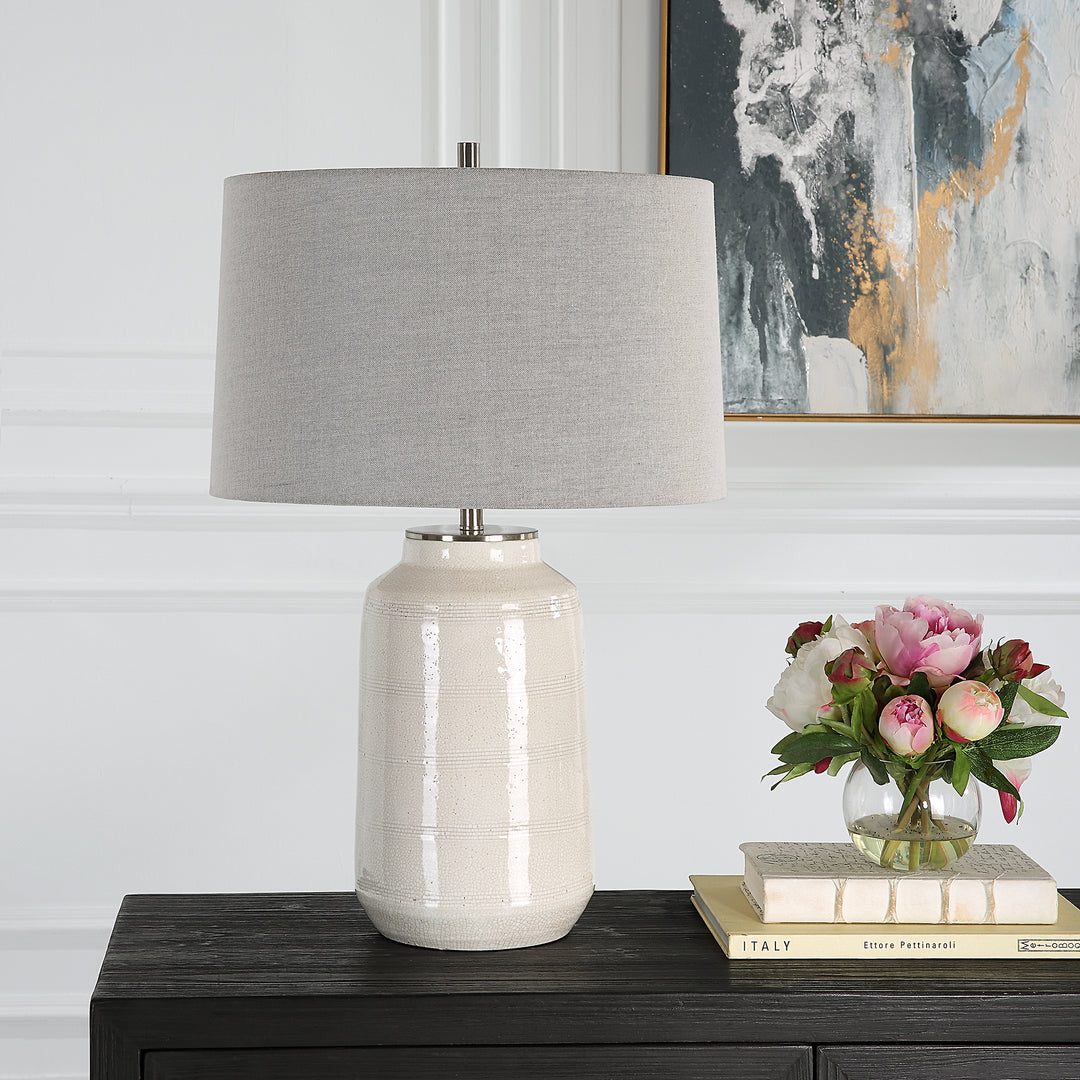 Uttermost Odawa White Farmhouse Table Lamp