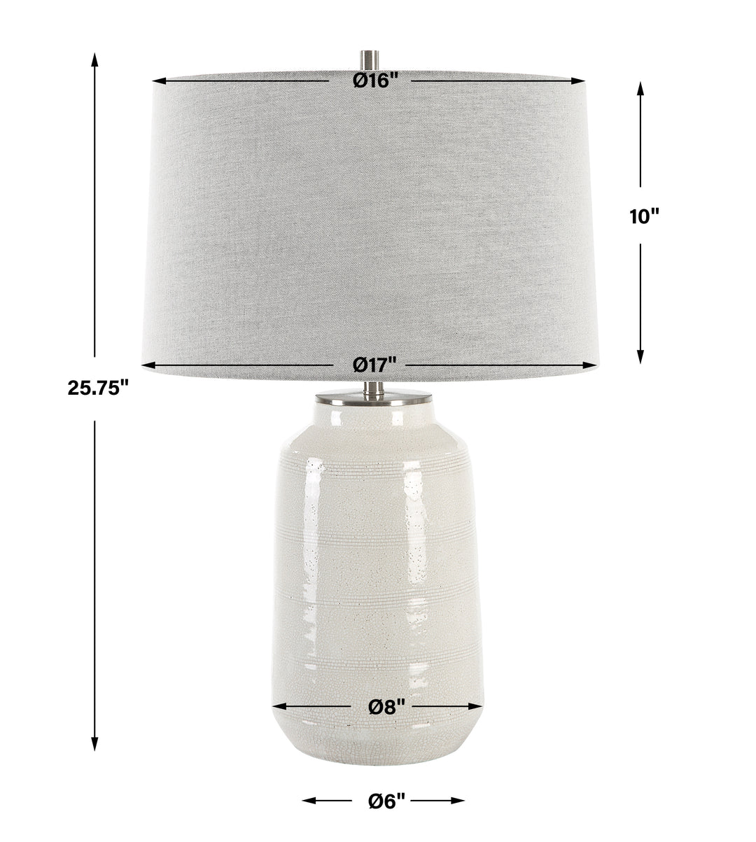 Uttermost Odawa White Farmhouse Table Lamp