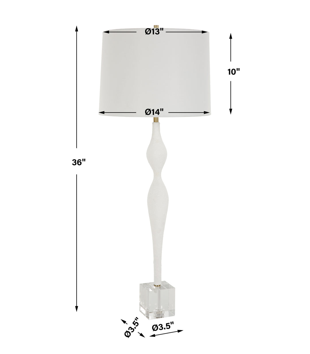 Uttermost Helena Slender White Table Lamp