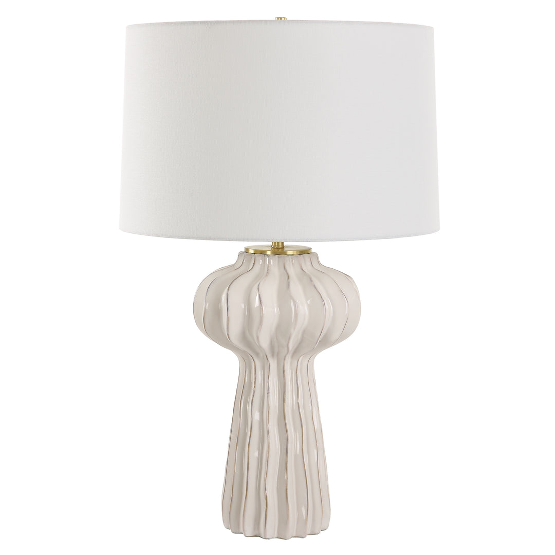 Uttermost Wrenley Ridged White Table Lamp