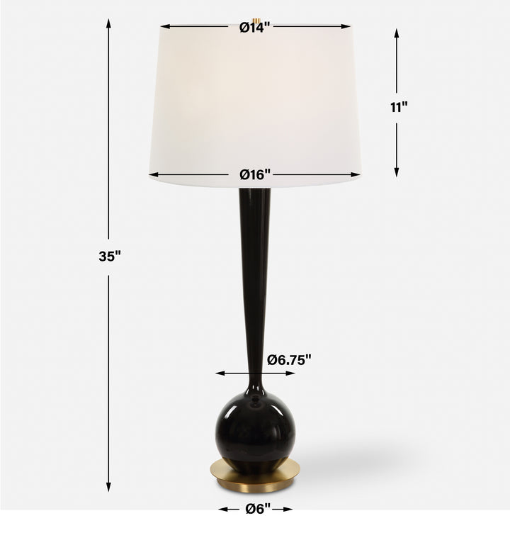 Uttermost Brielle Polished Black Table Lamp