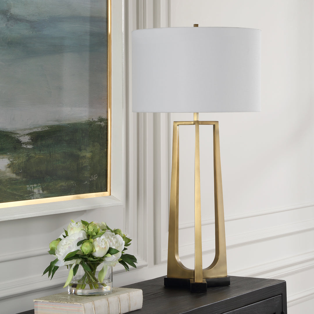 Uttermost Crossroads Brass Table Lamp