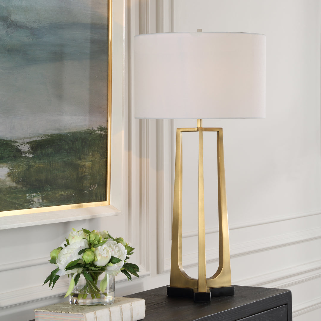 Uttermost Crossroads Brass Table Lamp