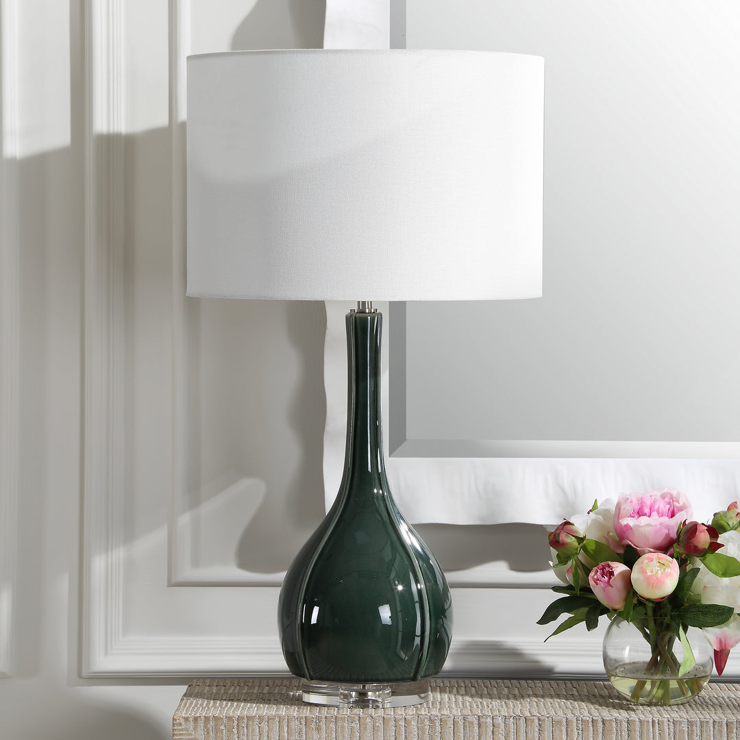 Uttermost Essex Green Glass Table Lamp