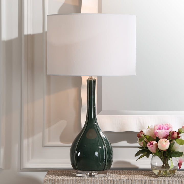 Uttermost Essex Green Glass Table Lamp