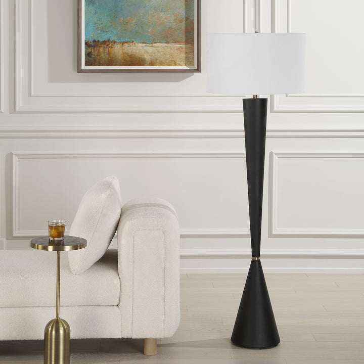 Uttermost Layla Black Tapered Floor Lamp