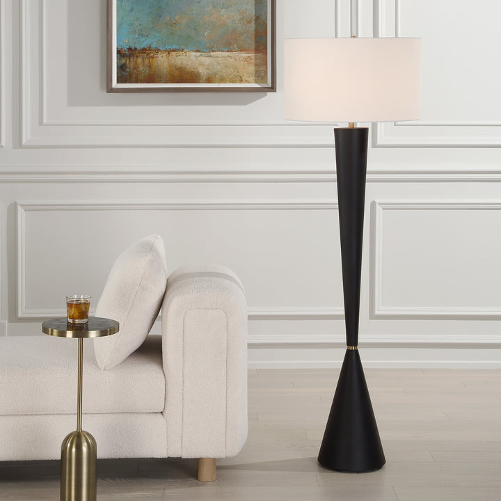 Uttermost Layla Black Tapered Floor Lamp