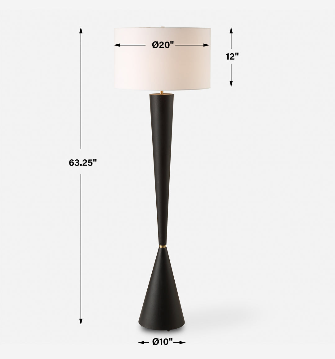 Uttermost Layla Black Tapered Floor Lamp