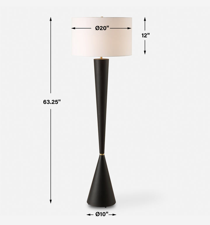 Uttermost Layla Black Tapered Floor Lamp