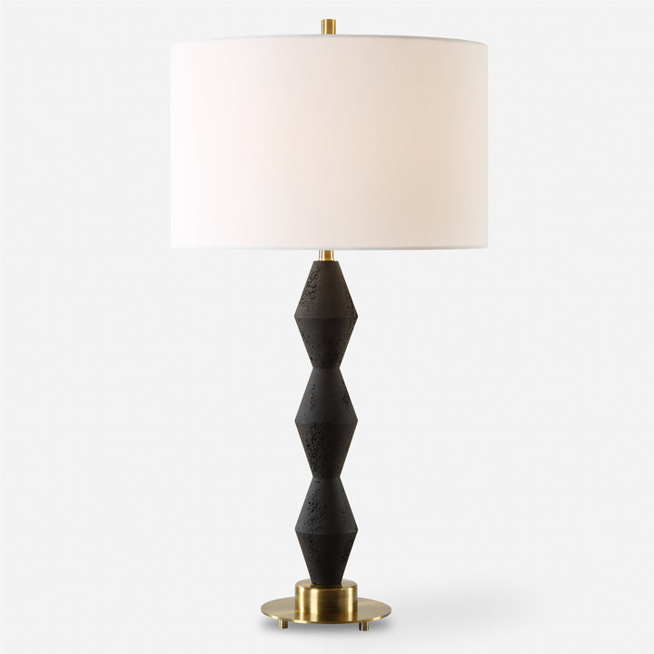 Uttermost Threefold Black Stone Table Lamp