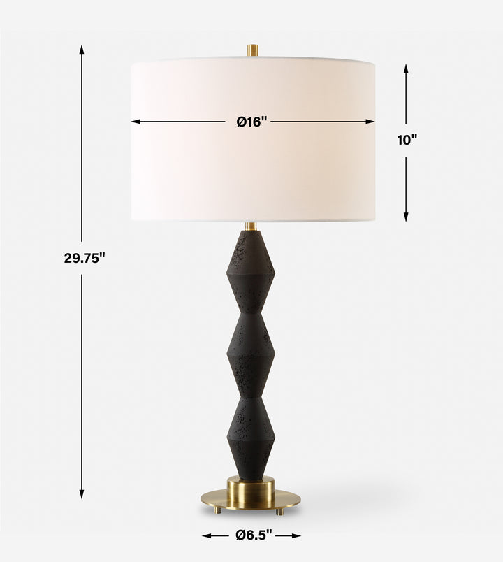 Uttermost Threefold Black Stone Table Lamp