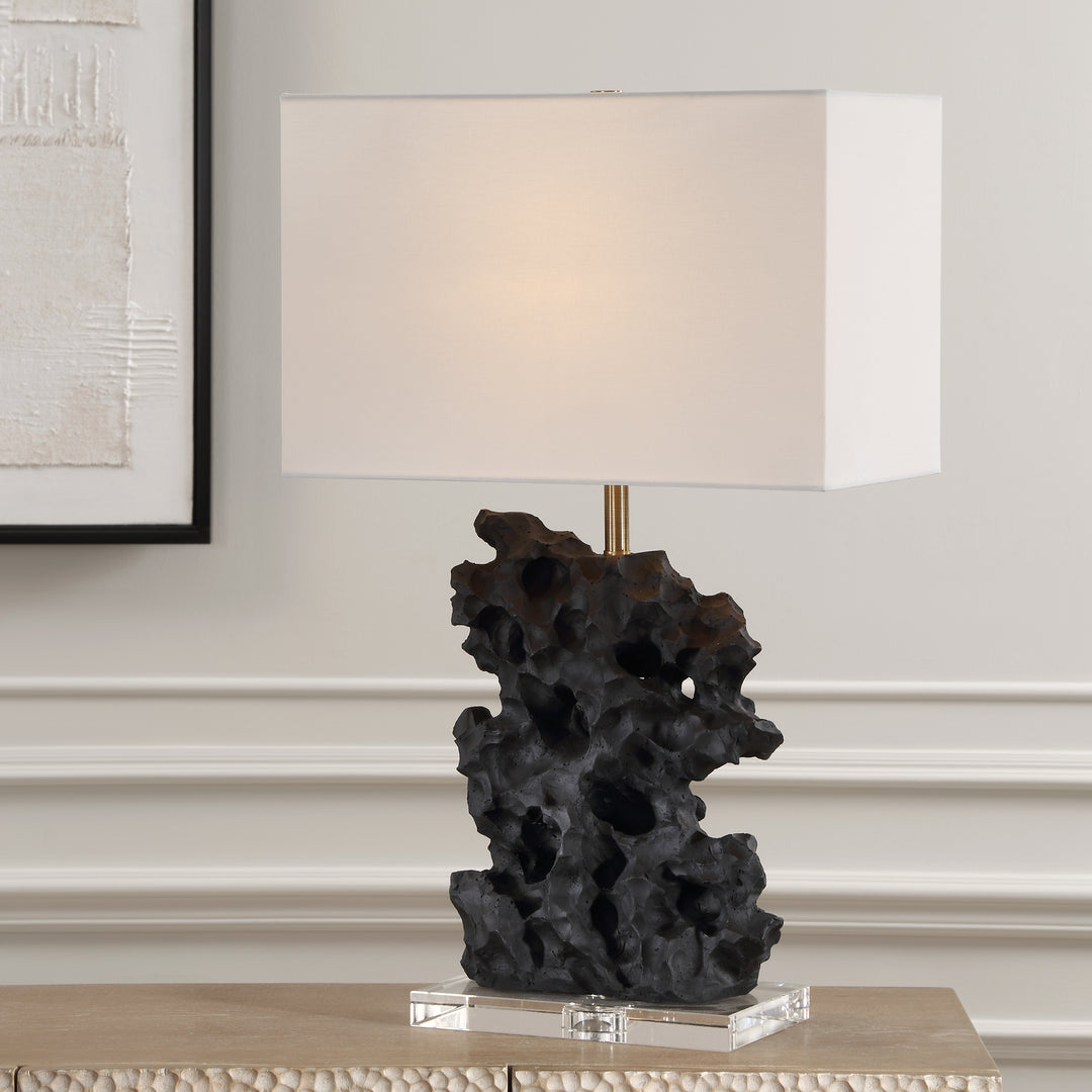 Uttermost Basalt Black Stone Table Lamp