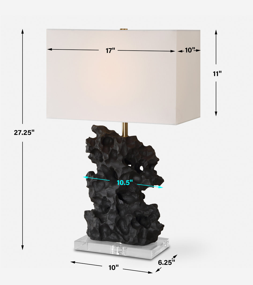 Uttermost Basalt Black Stone Table Lamp