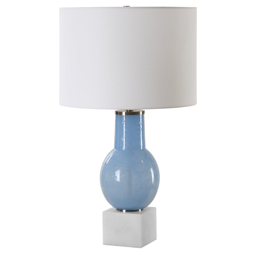 Uttermost Clear Sky Blue Glass Table Lamp