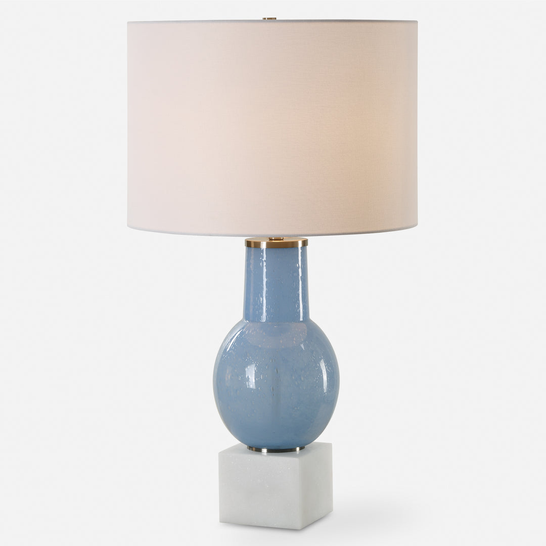 Uttermost Clear Sky Blue Glass Table Lamp