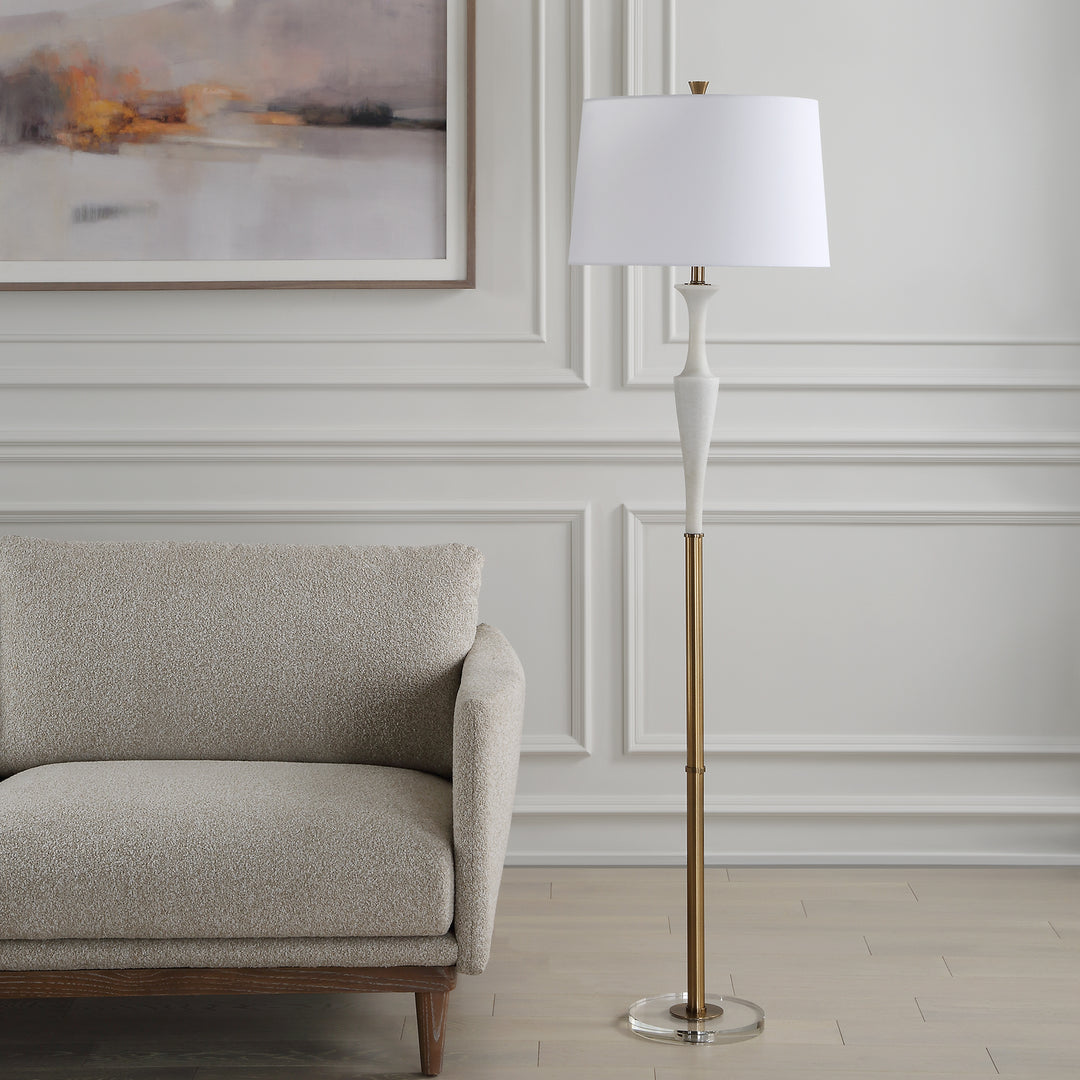 Uttermost Colette White Stone Floor Lamp