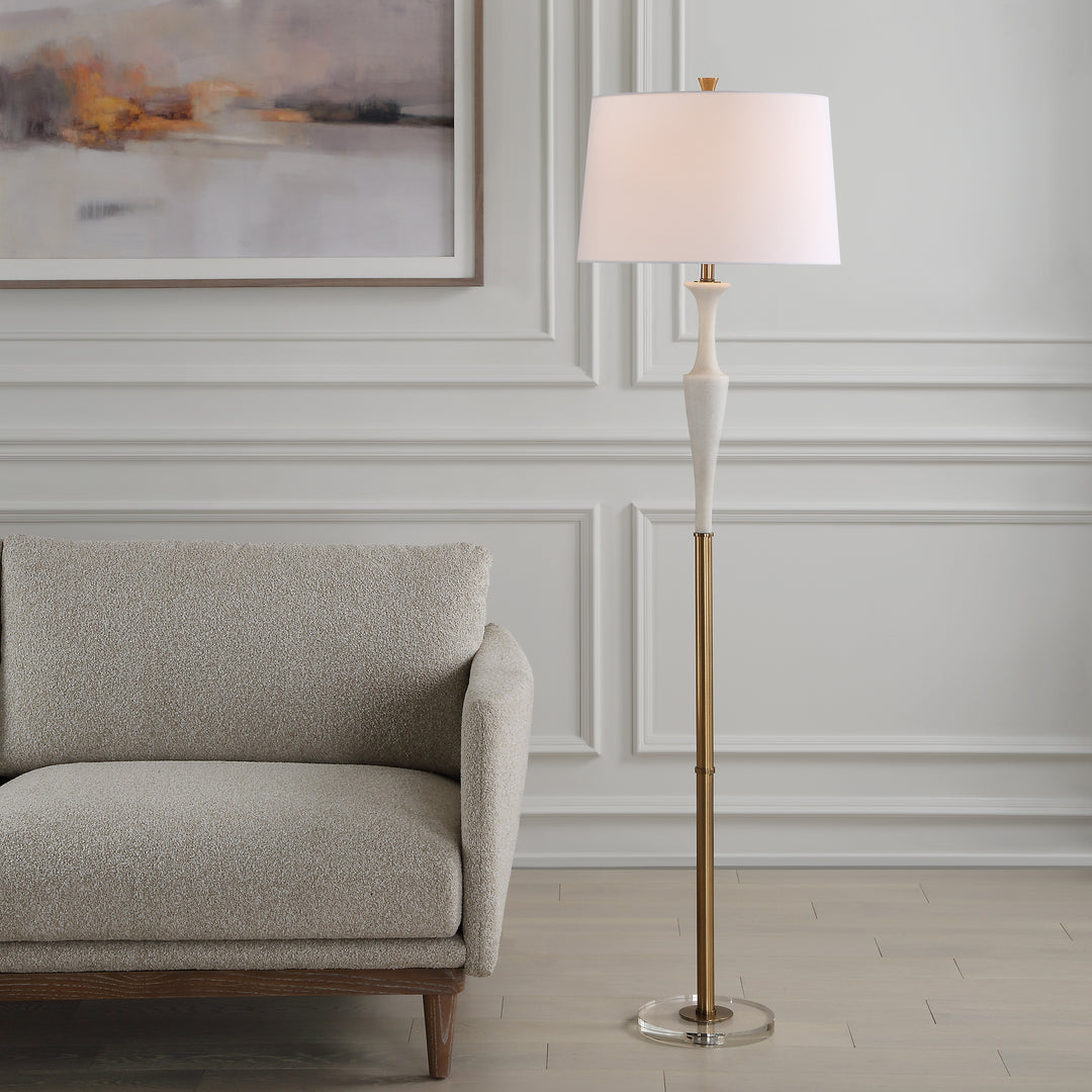 Uttermost Colette White Stone Floor Lamp