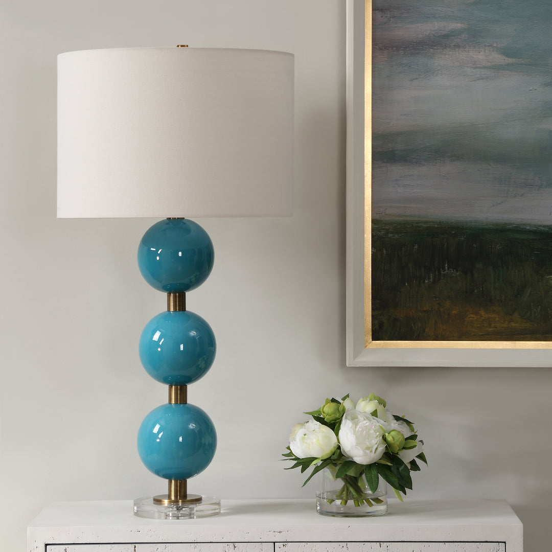 Uttermost Palawan Blue Glaze Table Lamp