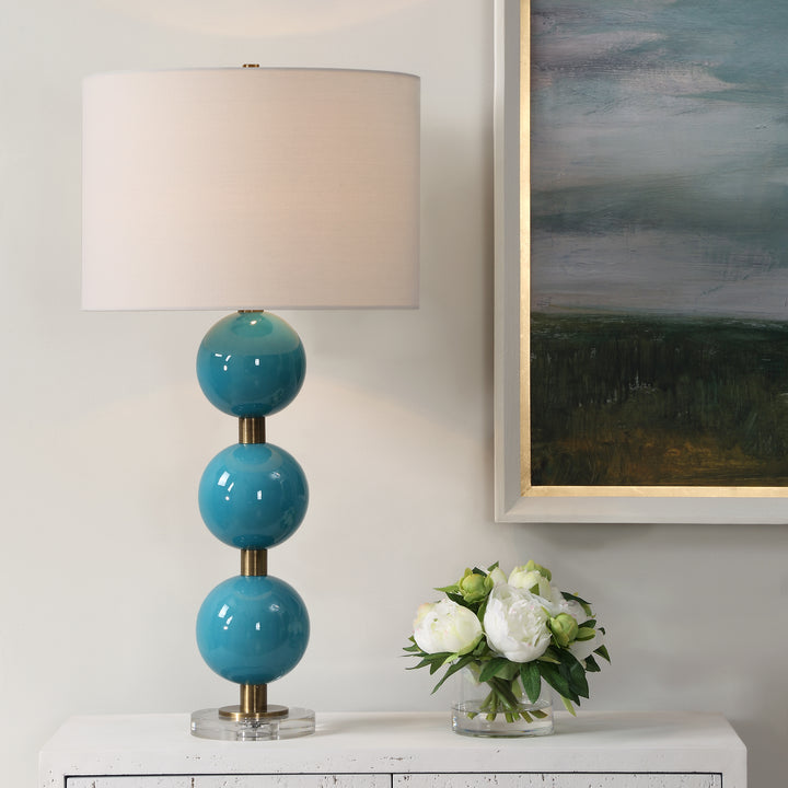 Uttermost Palawan Blue Glaze Table Lamp