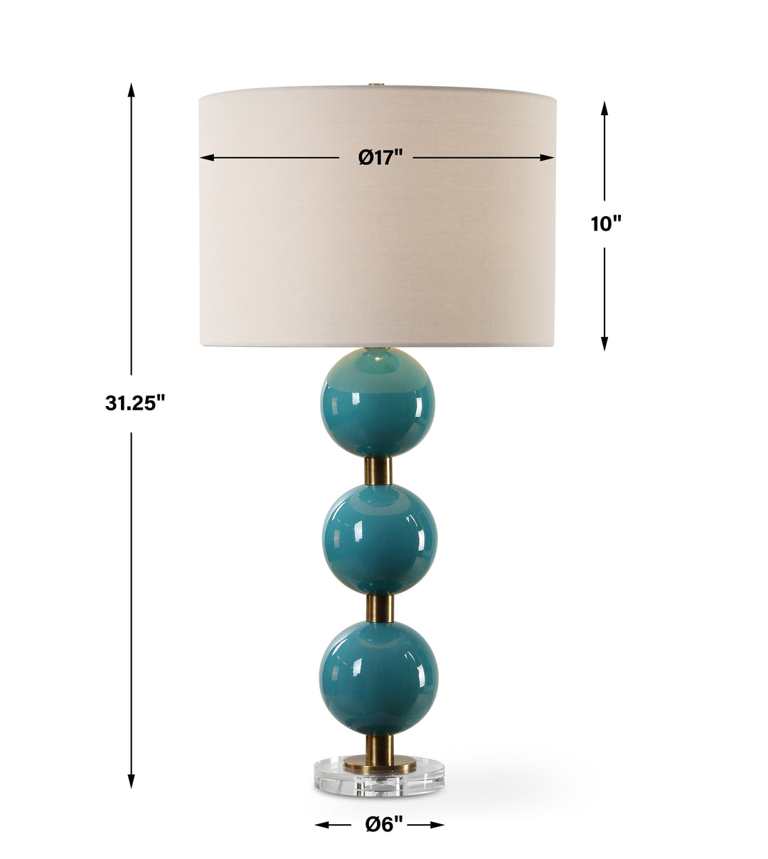 Uttermost Palawan Blue Glaze Table Lamp