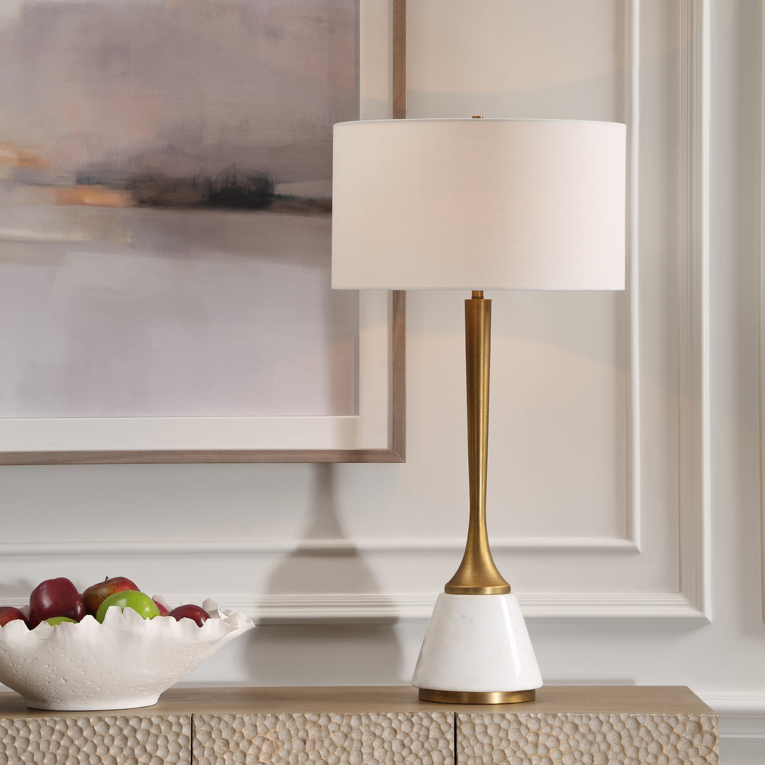 Uttermost Avola White Marble Table Lamp