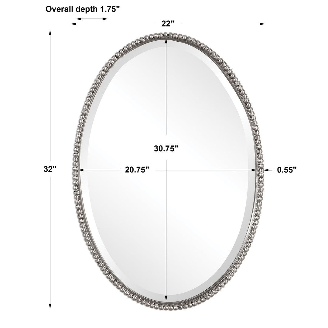 Uttermost Sherise Brushed Nickel Oval Mirror