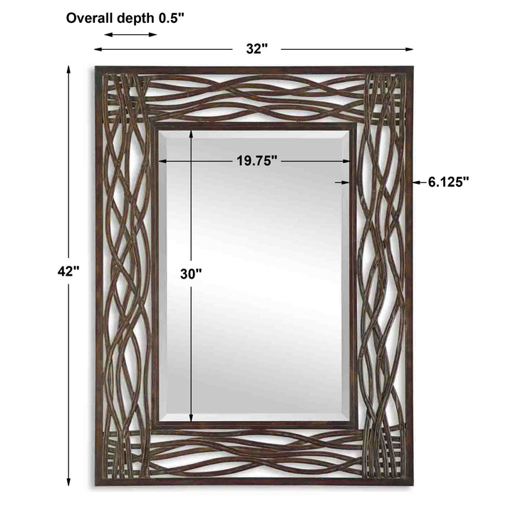 Uttermost Dorigrass Brown Metal Mirror