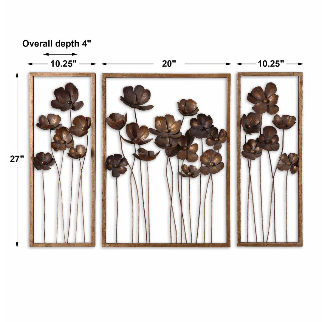 Uttermost Metal Tulips Wall Art Set/3