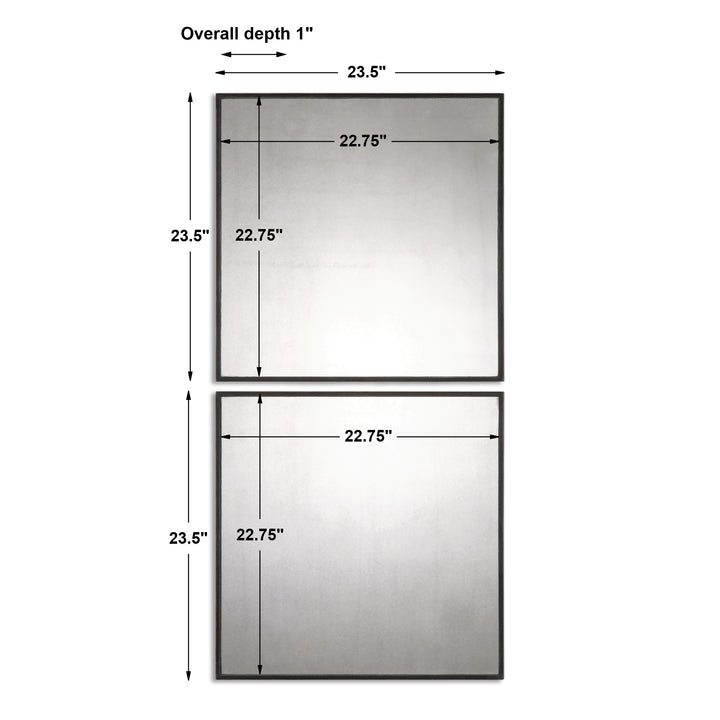 Uttermost Matty Antiqued Square Mirrors, S/2