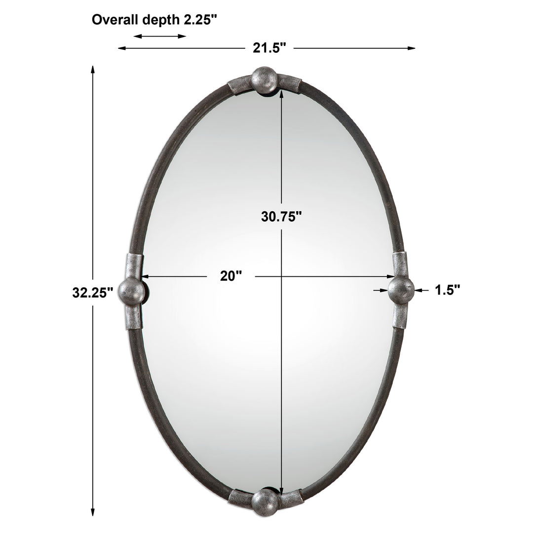 Uttermost Carrick Black Oval Mirror