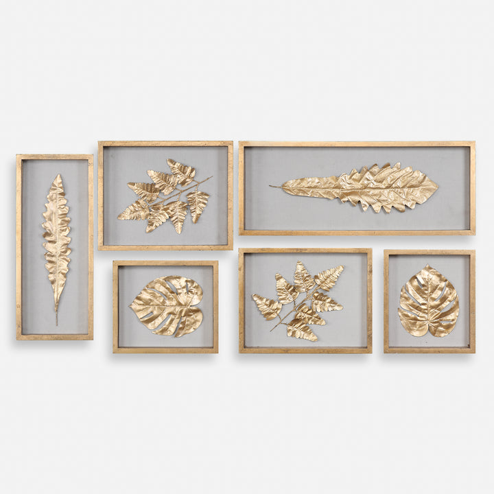 Uttermost Golden Leaves Shadow Box Set/6