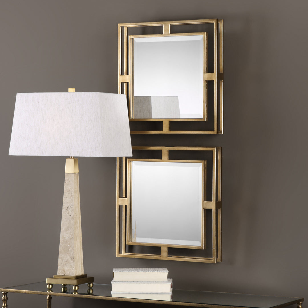 Uttermost Allick Gold Square Mirrors S/2