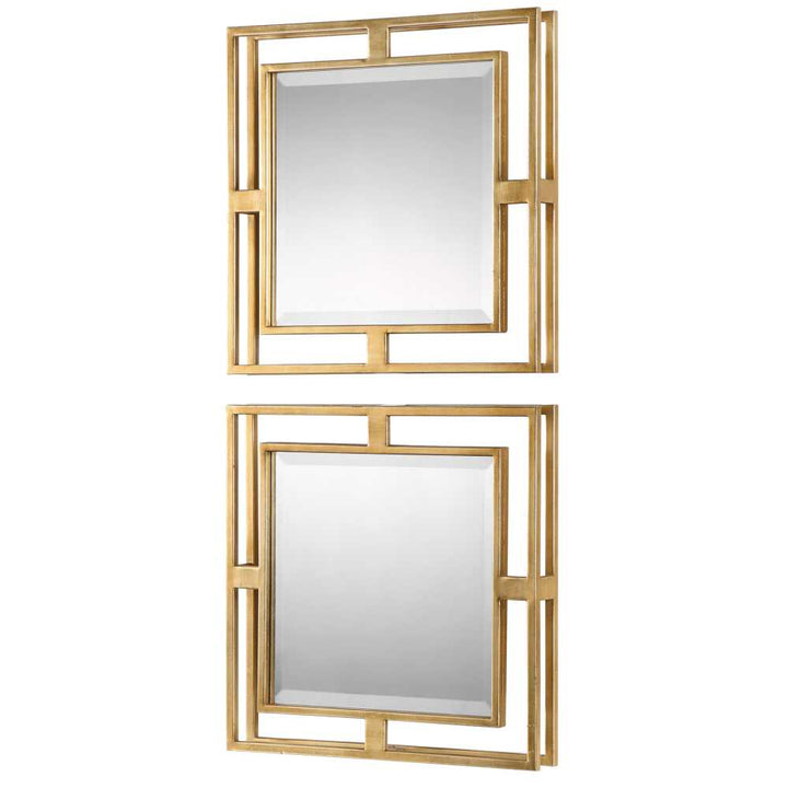 Uttermost Allick Gold Square Mirrors S/2