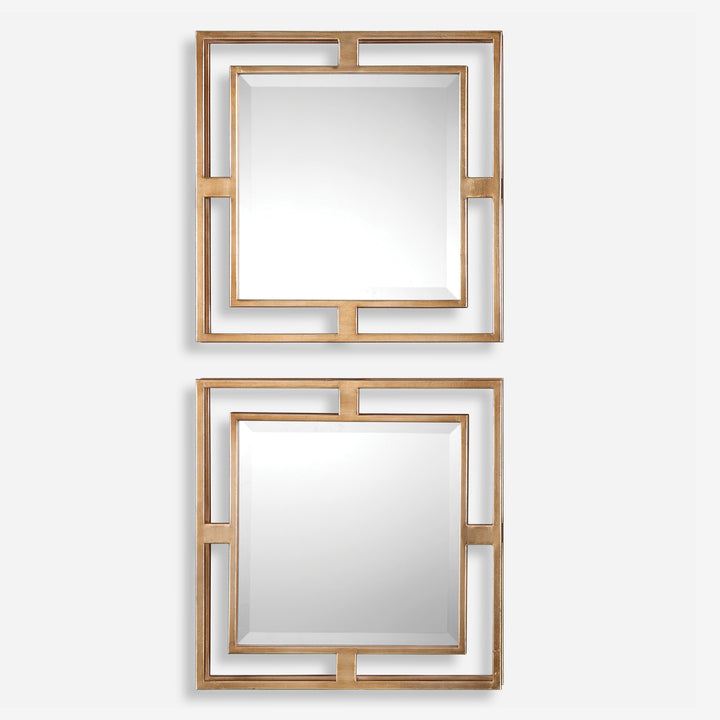 Uttermost Allick Gold Square Mirrors S/2