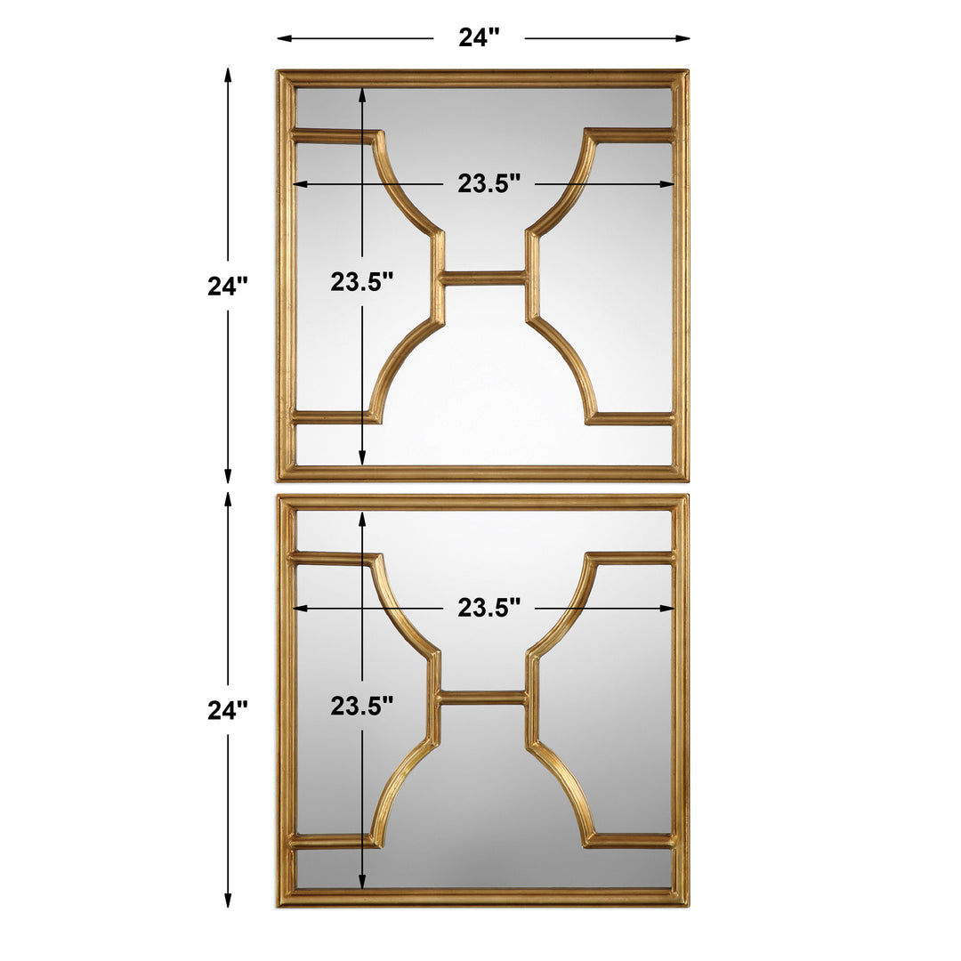 Uttermost Misa Gold Square Mirrors S/2